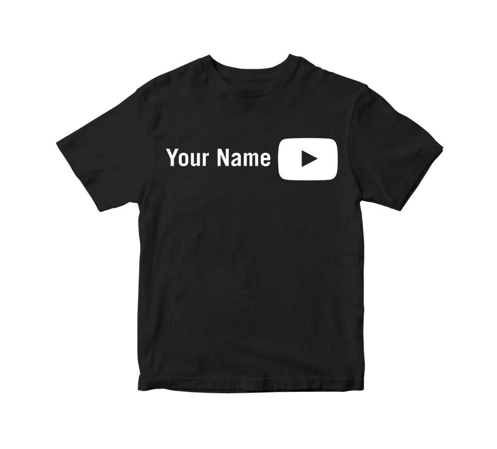 Custom Printed Personalised Youtube T-Shirt add your name Youtuber Adult Kids