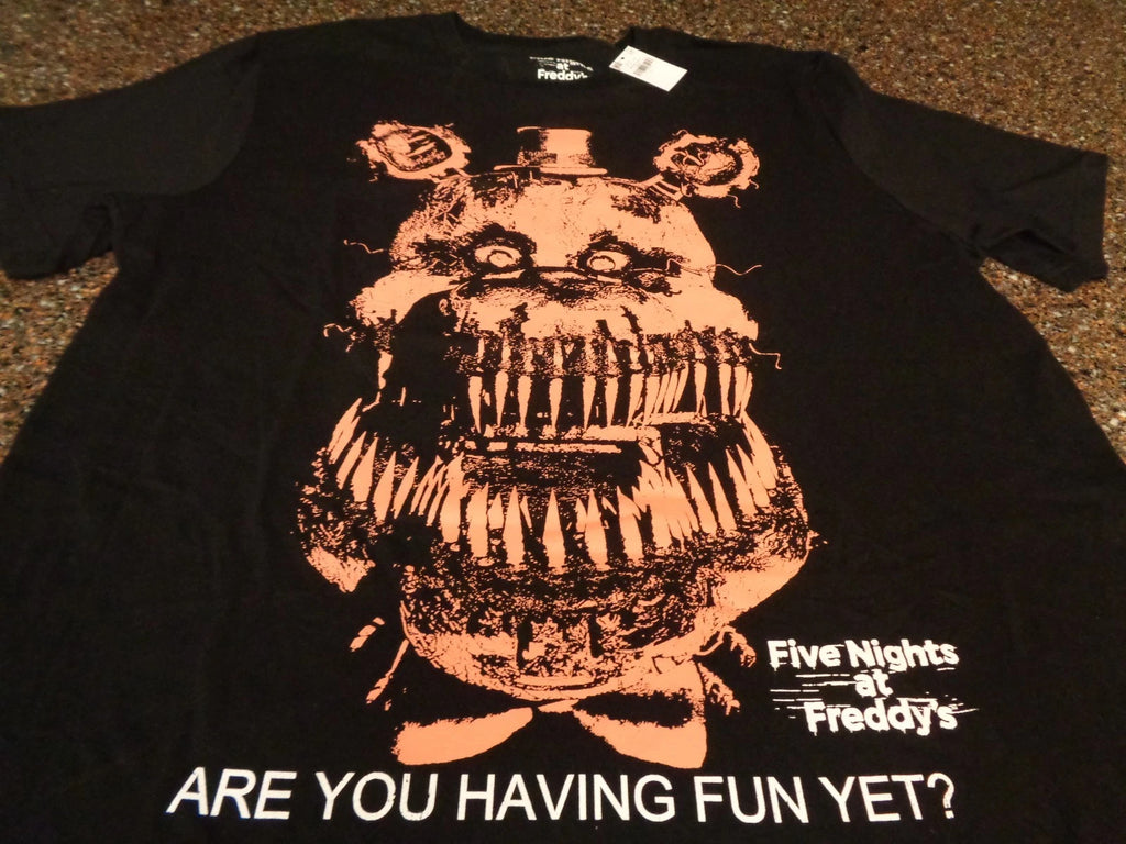 Five Nights at Freddy's Fazbear Large T-shirt Black  Are You Having Fun Yet? NWT