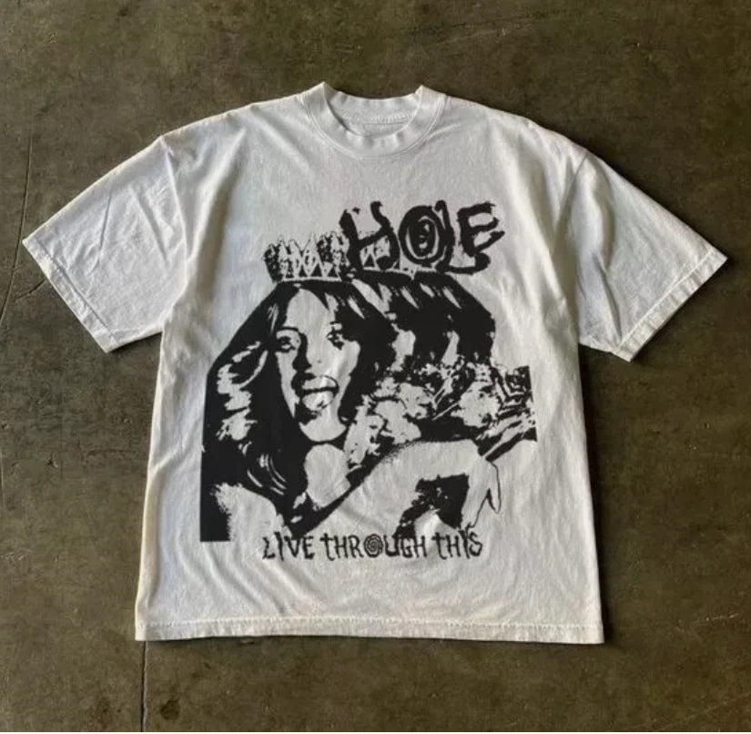 Hole Band Live Through This White T Shirt Full Size S-5XL