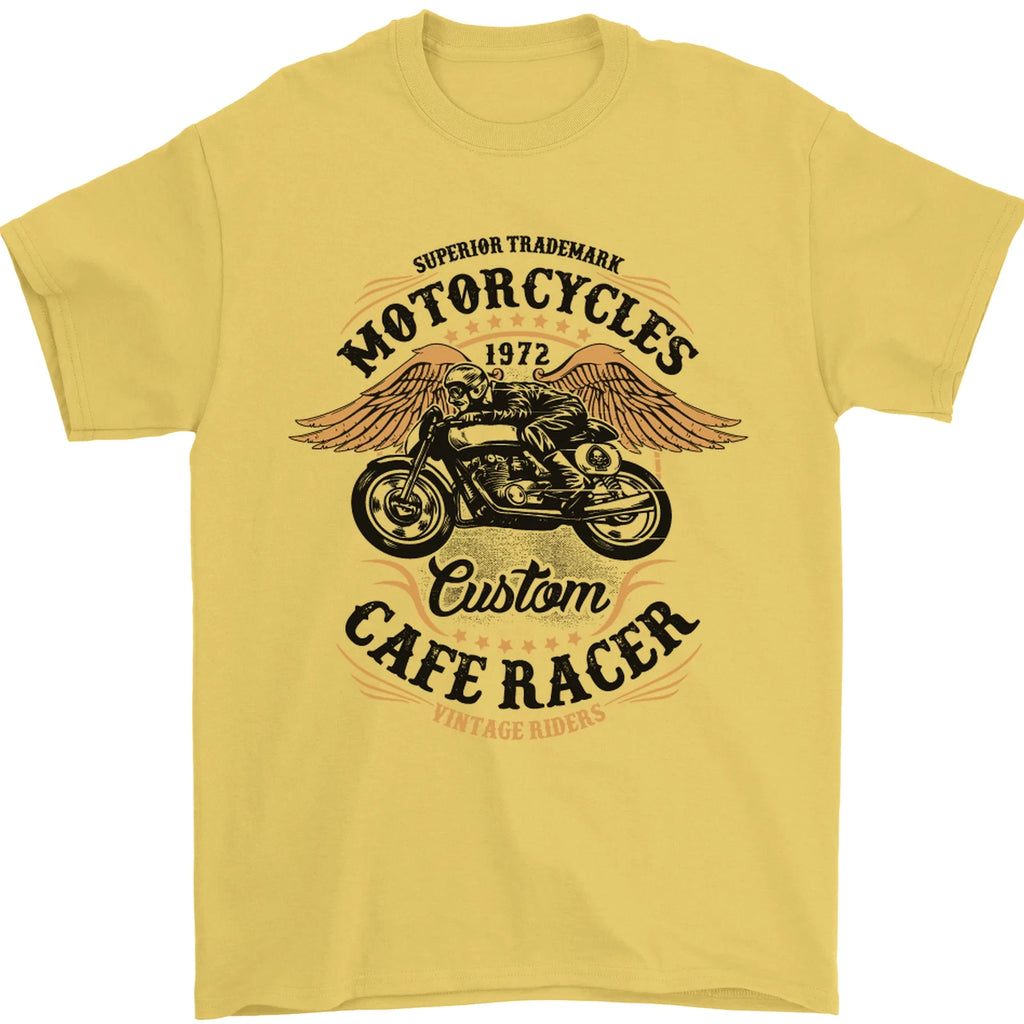 Biker Custom Cafe Racer Motorbike Mens T-Shirt 100% Cotton