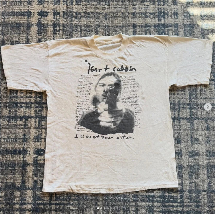 90s NIRVANA KURT COBAIN I’LL BE AT YOUR ALTAR NEVERMIND Vintage T-shirt Reprint