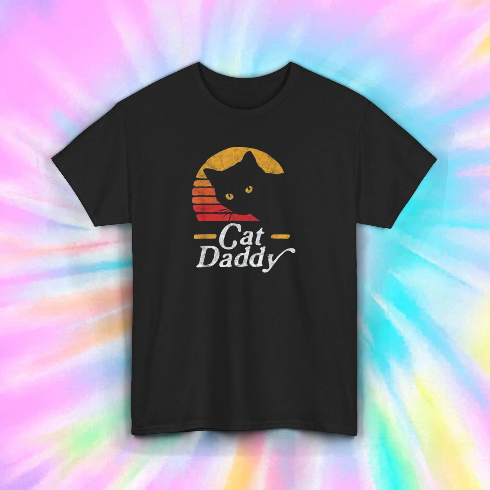 Cat Daddy Funny Retro Pet Lover Father Gift Graphic T-Shirt S-5XL