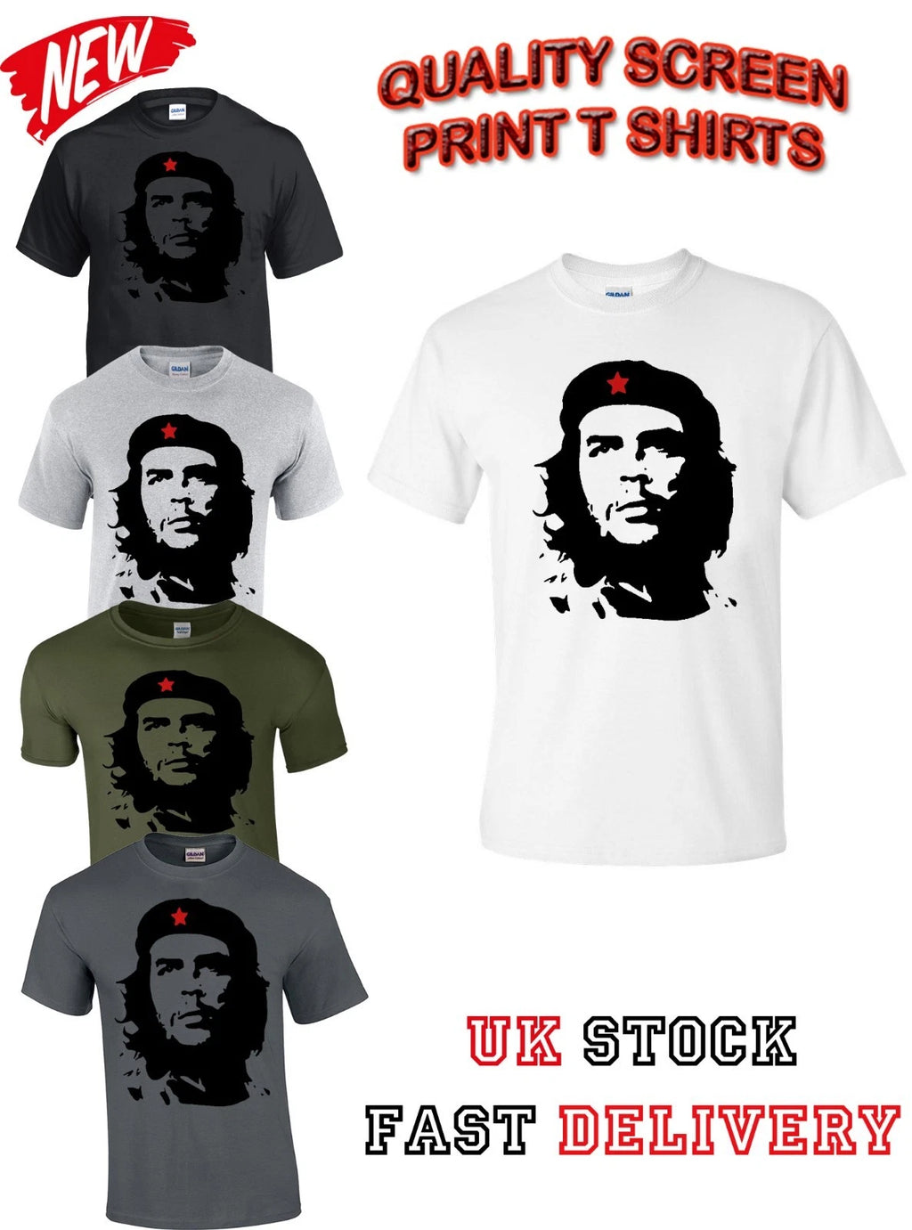 Che Guevara T-Shirt Silhouette Iconic Retro Political Revolution Cuba S-5XL Top
