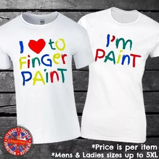 I Love To Finger Paint - I'm Paint Matching T-Shirt Set Funny Gift