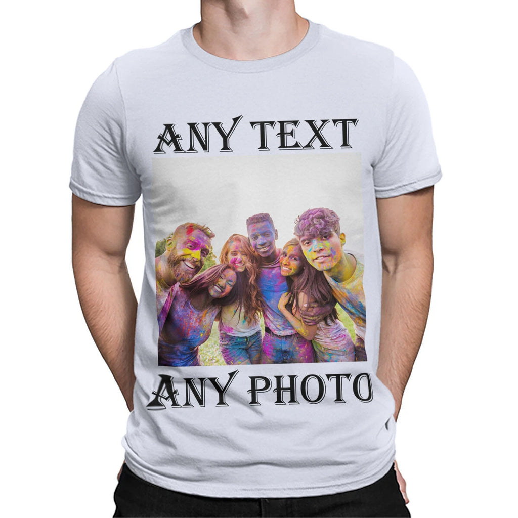 Personalised T-Shirt Any Photo Text Printed Custom Image Mens Womens Tee #TA-195