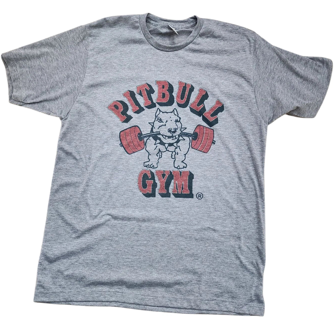 Men's Pit bull gym T-shirt Color Retro Vintage Grey New Gift Gym  Soft Style