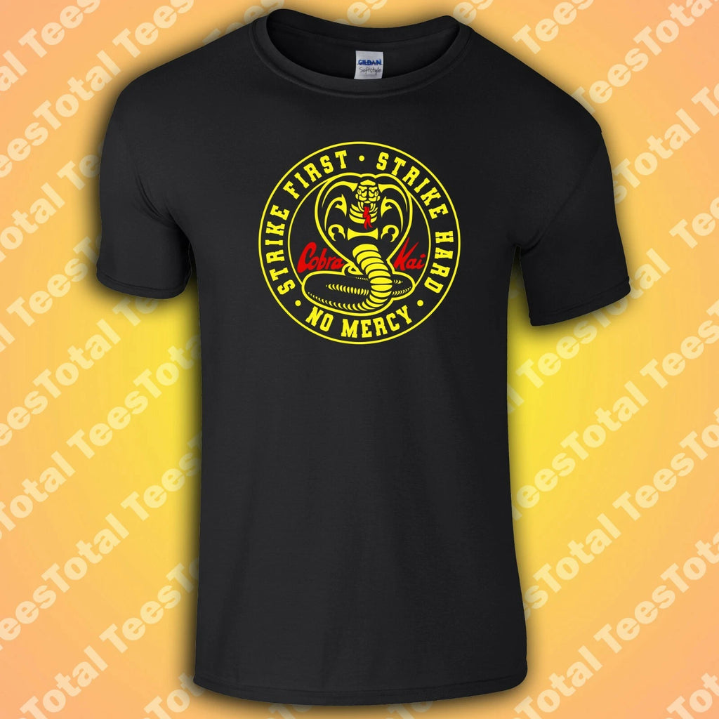 Cobra Kai T-Shirt | No Mercy | Strike First | Strike Hard | Your Name on Back