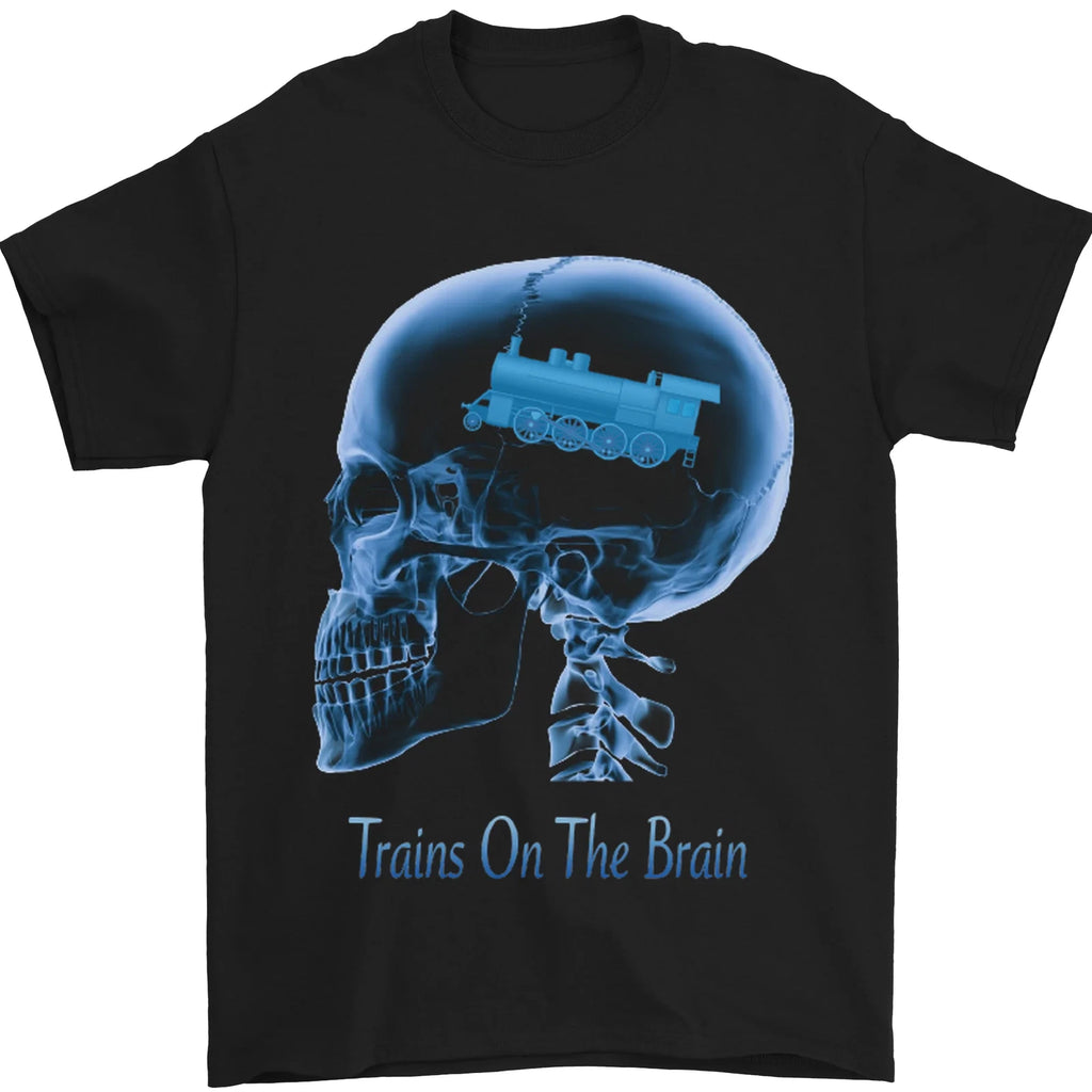 Trains on the Brain Trainspotting Funny Mens T-Shirt 100% Cotton