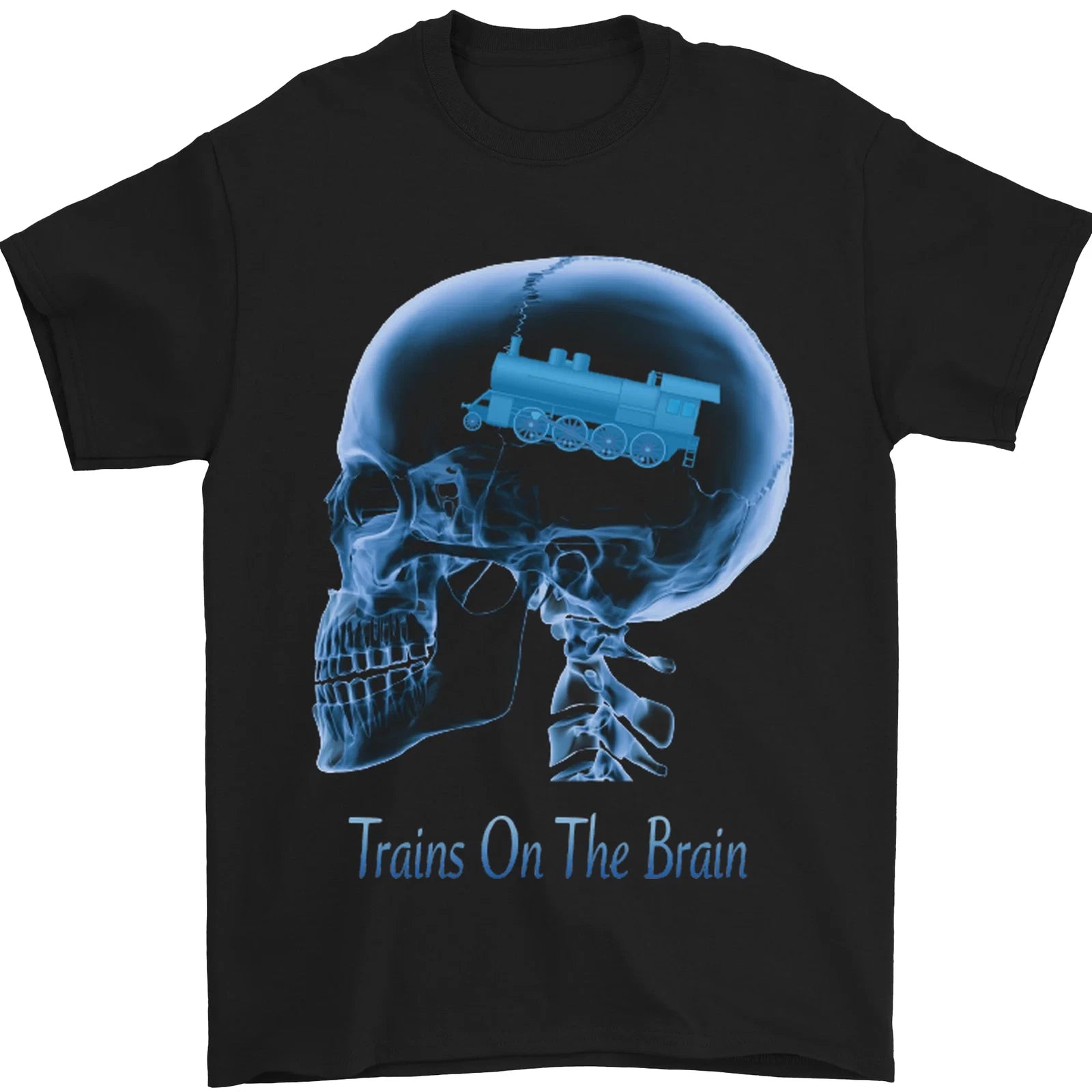 Trains on the Brain Trainspotting Funny Mens T-Shirt 100% Cotton