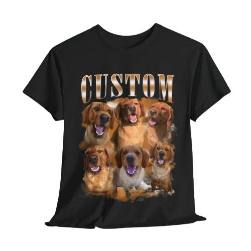 Personalised Pet Bootleg t shirt, Dog Collage t shirt Dog Picture Tee Unisex Top