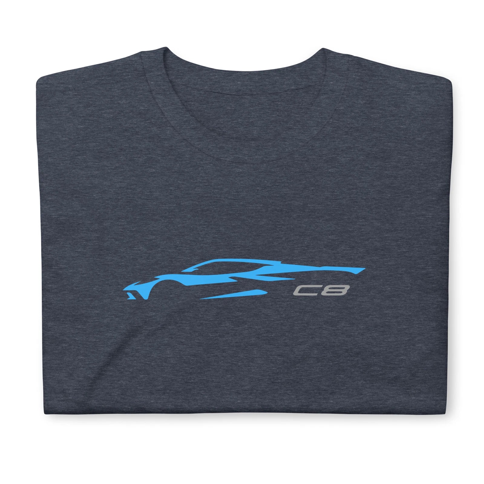 Softstyle T-Shirt For Chevrolet Corvette C8 Rapid Blue 2022-2023 Car Owners Gift