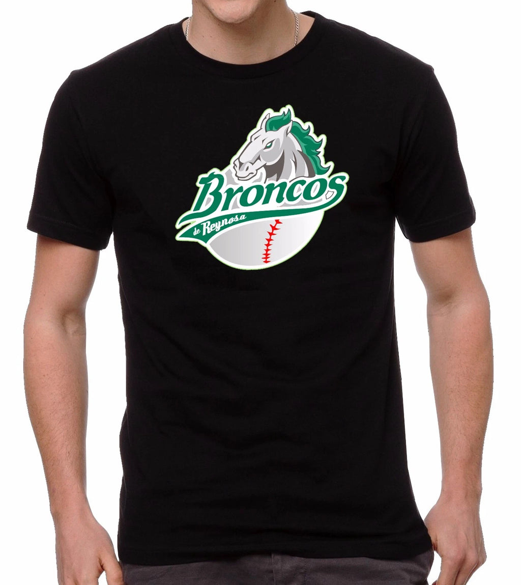 Broncos de Reynosa Baseball Men's T-shirt Crew Neck 100% Cotton