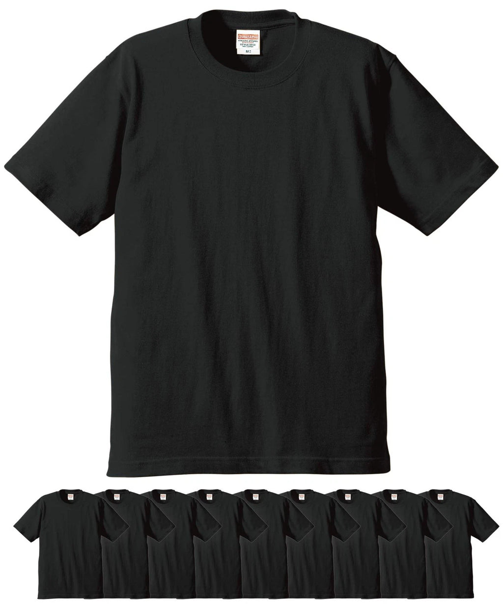United Athle 5942-01 6.2oz Premium T-Shirts Set of 10 Men's (Black, M)