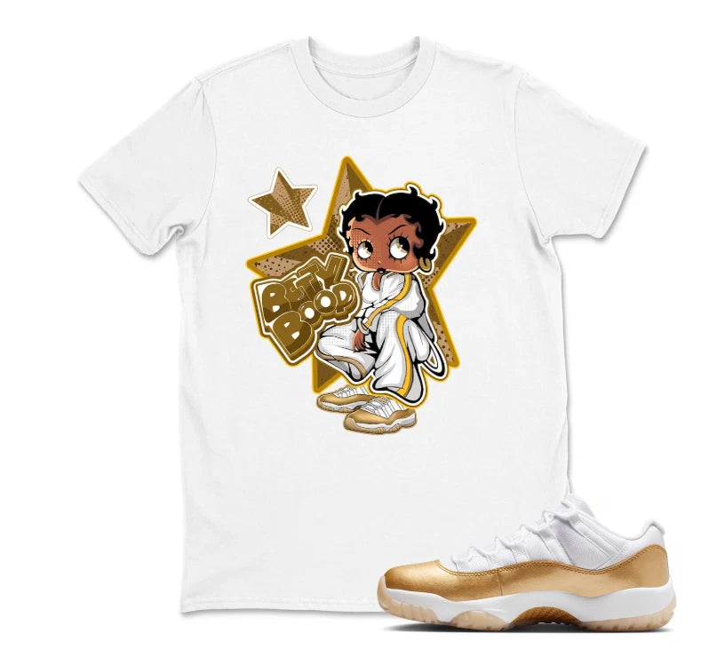Shirt To Match Jordan 11 Low Mother's Day White and Metallic Gold Matching Shirt