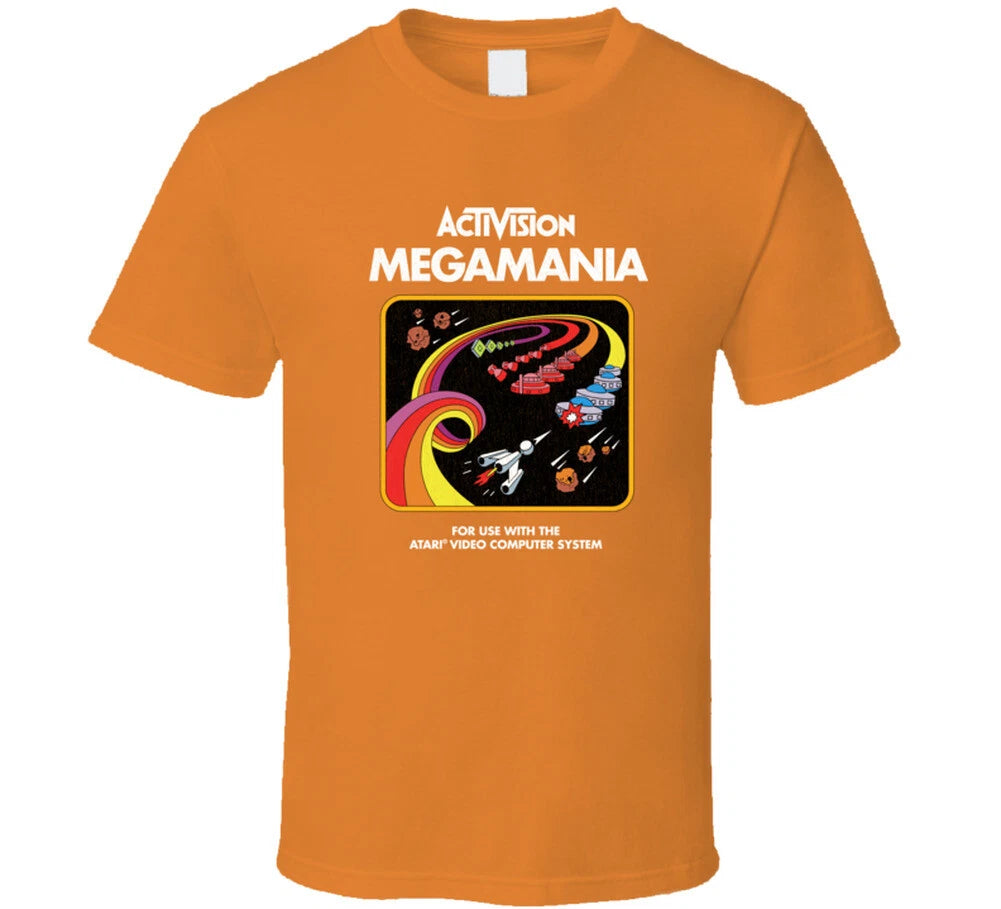 Megamania, T-Shirt, Activision, Arcade, Video Game, Atari, Retro, 80's, Box
