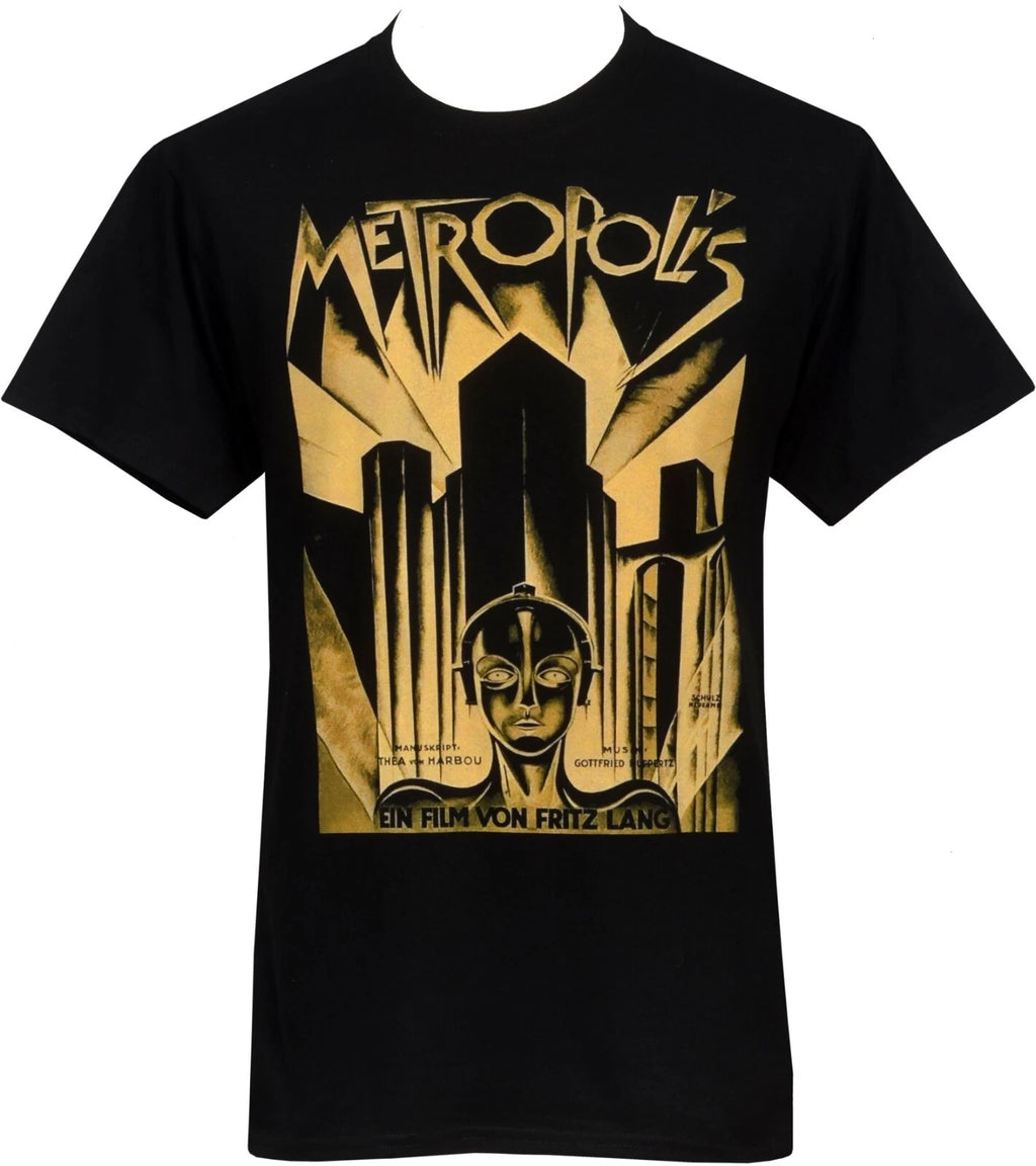 Metropolis Men's T-Shirt Vintage Science Fiction Robots Dystopian Future