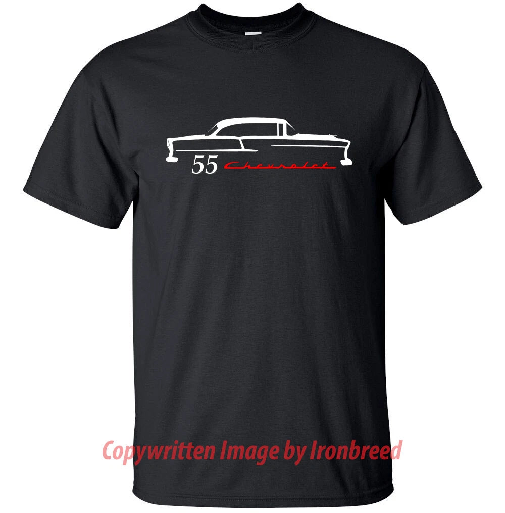 1955 55 Chevy HARDTOP Bel Air 150 210 T-Shirt Classic Car Emblem Side Mouldings