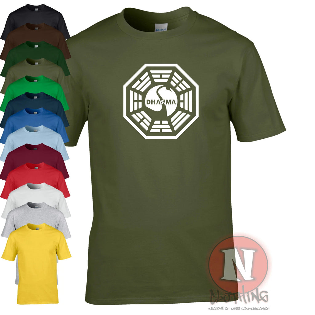 Dharma Initiative t-shirt swan logo Lost tv series retro coolness