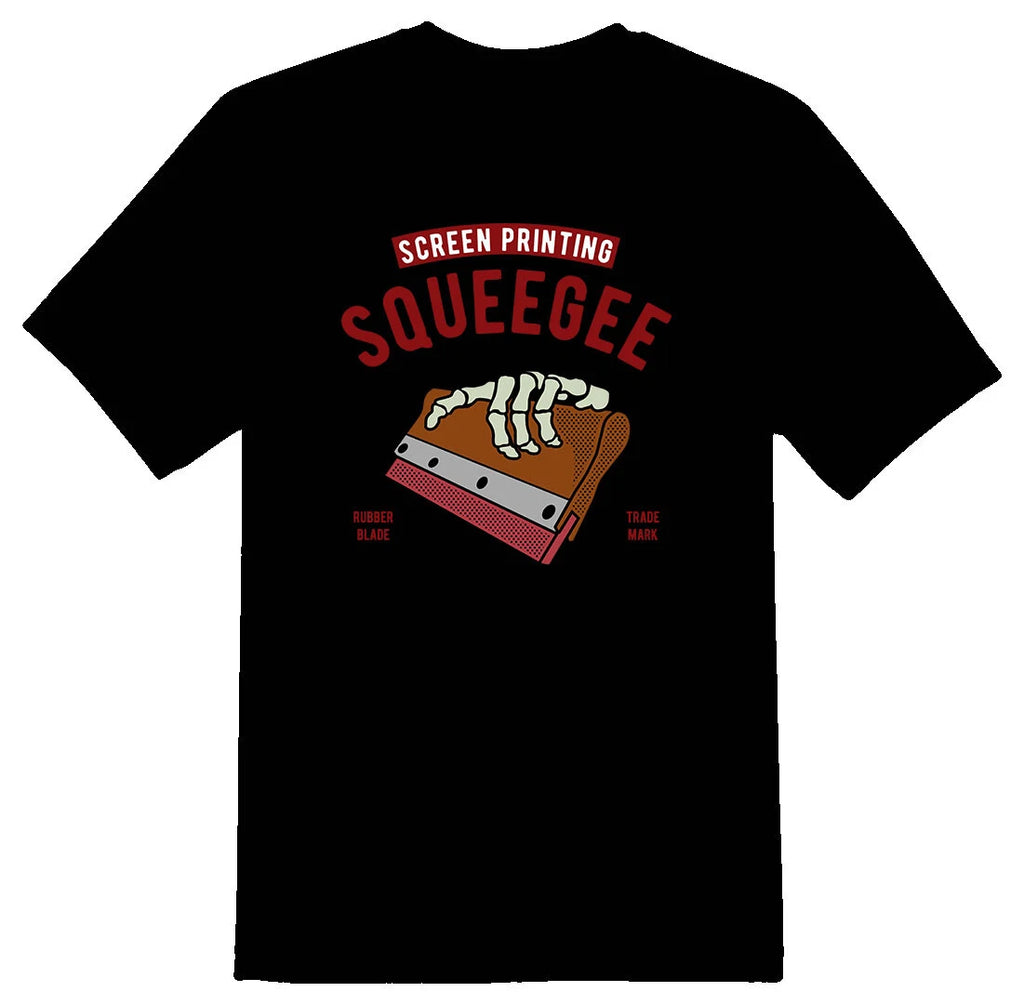 Squeegee screen printing  funny Tee shirt black or white