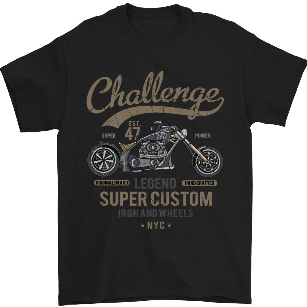 Challenge Legend Custom Chopper Motorbike Mens T-Shirt 100% Cotton
