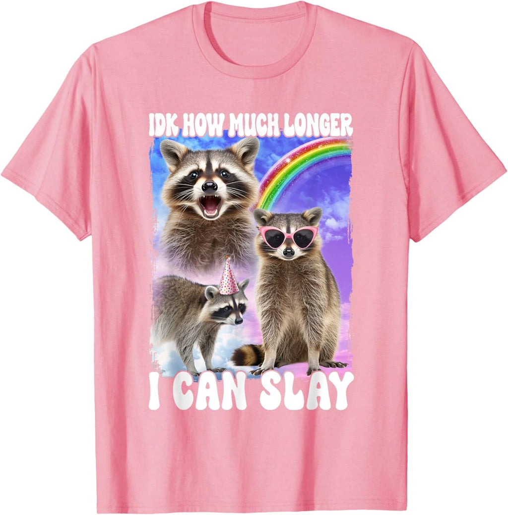 Idk How Much Longer I Can Slay Meme Raccoon Funny T-Shirt