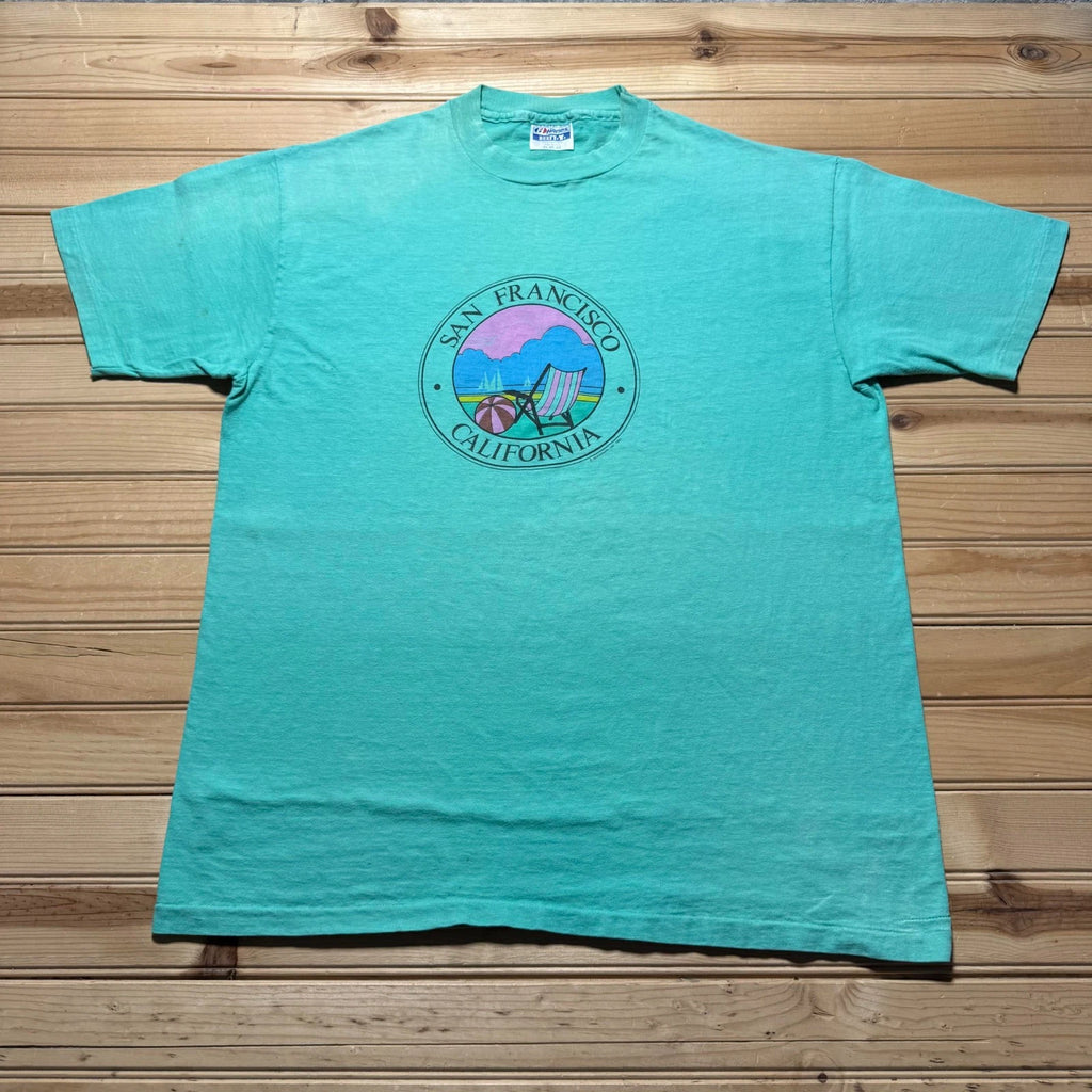 Vintage 80s San Francisco California Beach Vacation Souvenir T-Shirt USA Made XL