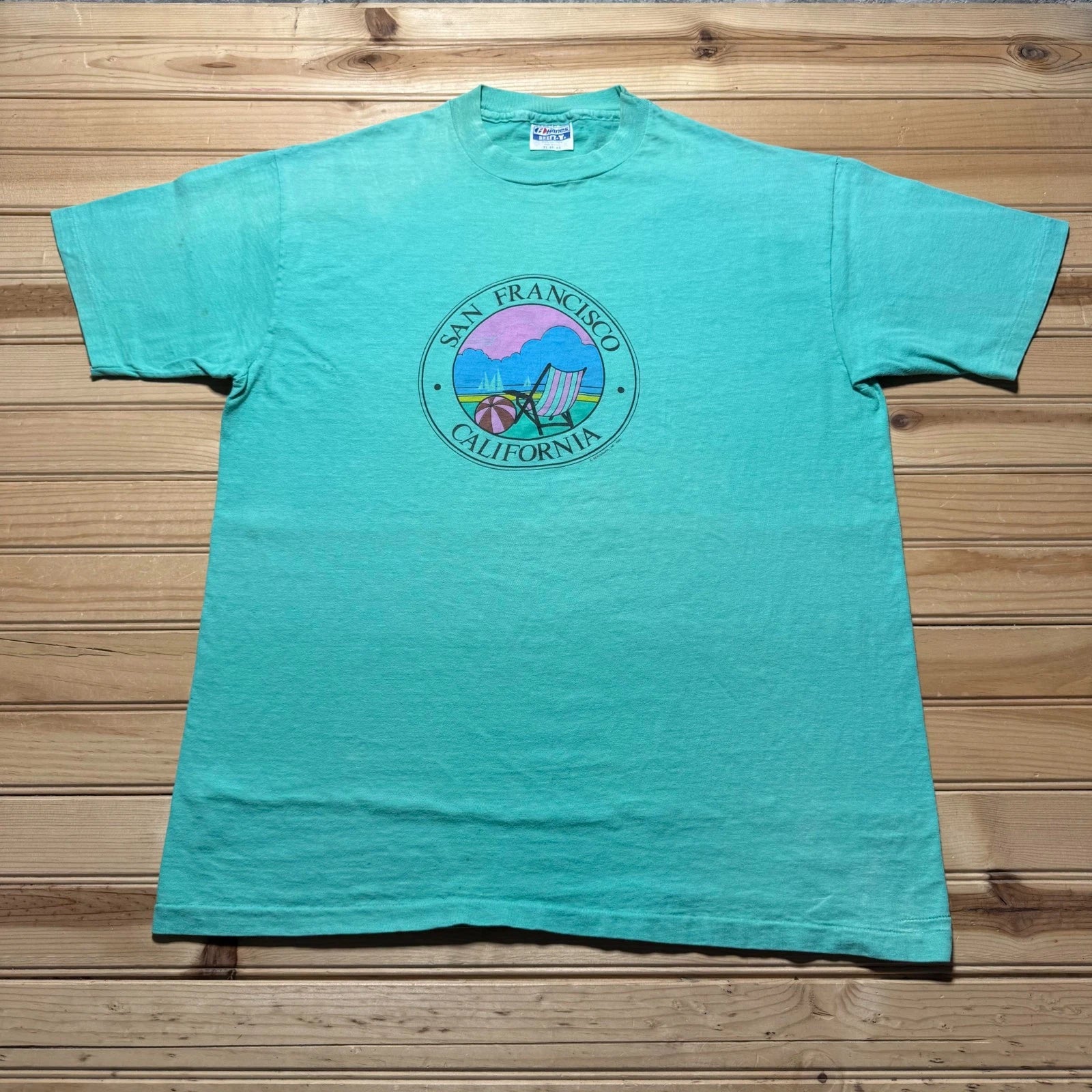 Vintage 80s San Francisco California Beach Vacation Souvenir T-Shirt USA Made XL