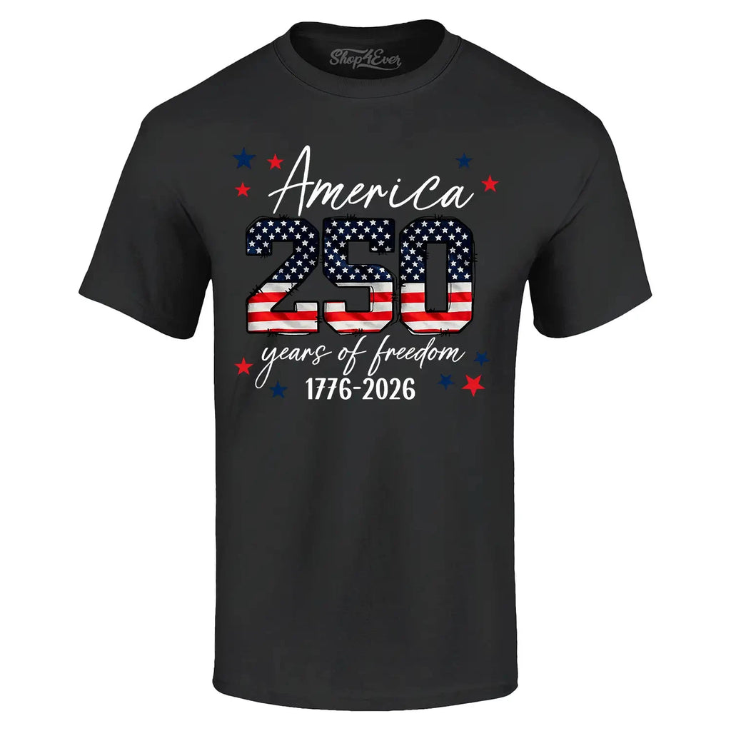 America 250 Years of Freedom 1776-2026 T-shirt American Flag Shirt