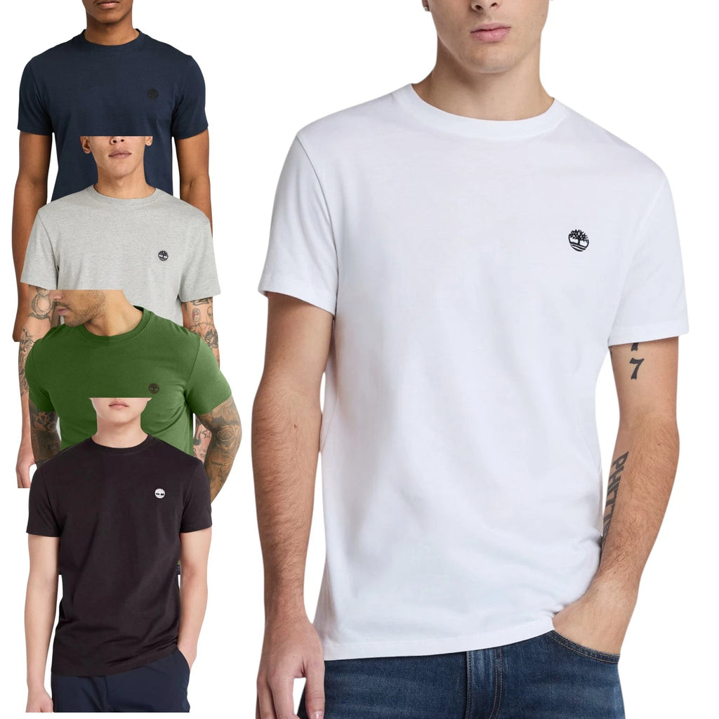 Timberland Mens T Shirts Classic Logo Summer Crew Neck Pullover Sport Cotton Tee