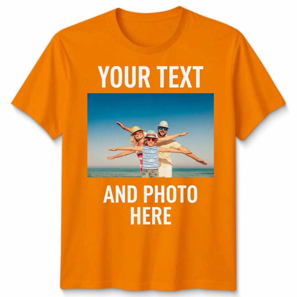 Personalised Unisex T Shirt Custom Print Your Own Photo Design And Text
