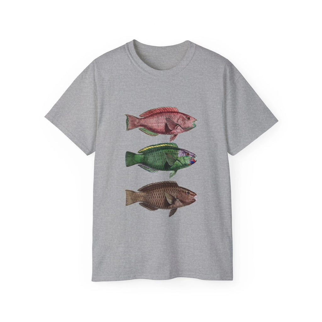 Fish Parrot Fish Lithograph Educational | Custom Graphic T-Shirt