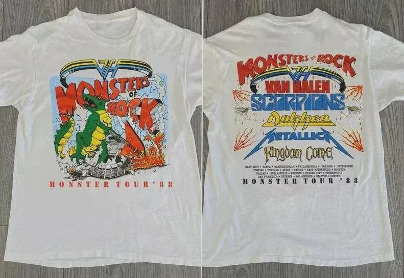 Retro Monster of Rock Tour T-Shirt | Classic 1980s Concert Graphic Print