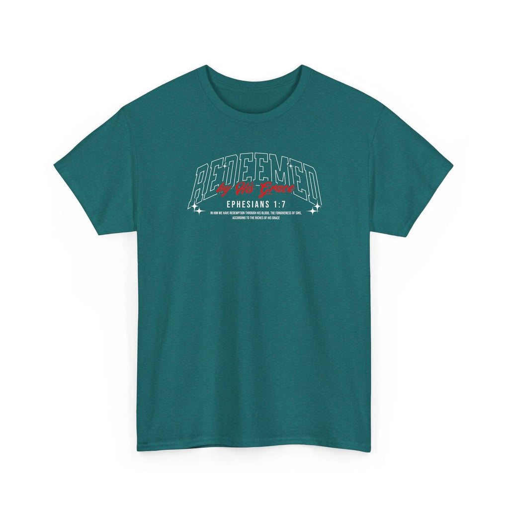 Redeemed By His Grace Christian Bible Verse T-Shirt – Ephesians 1:7
