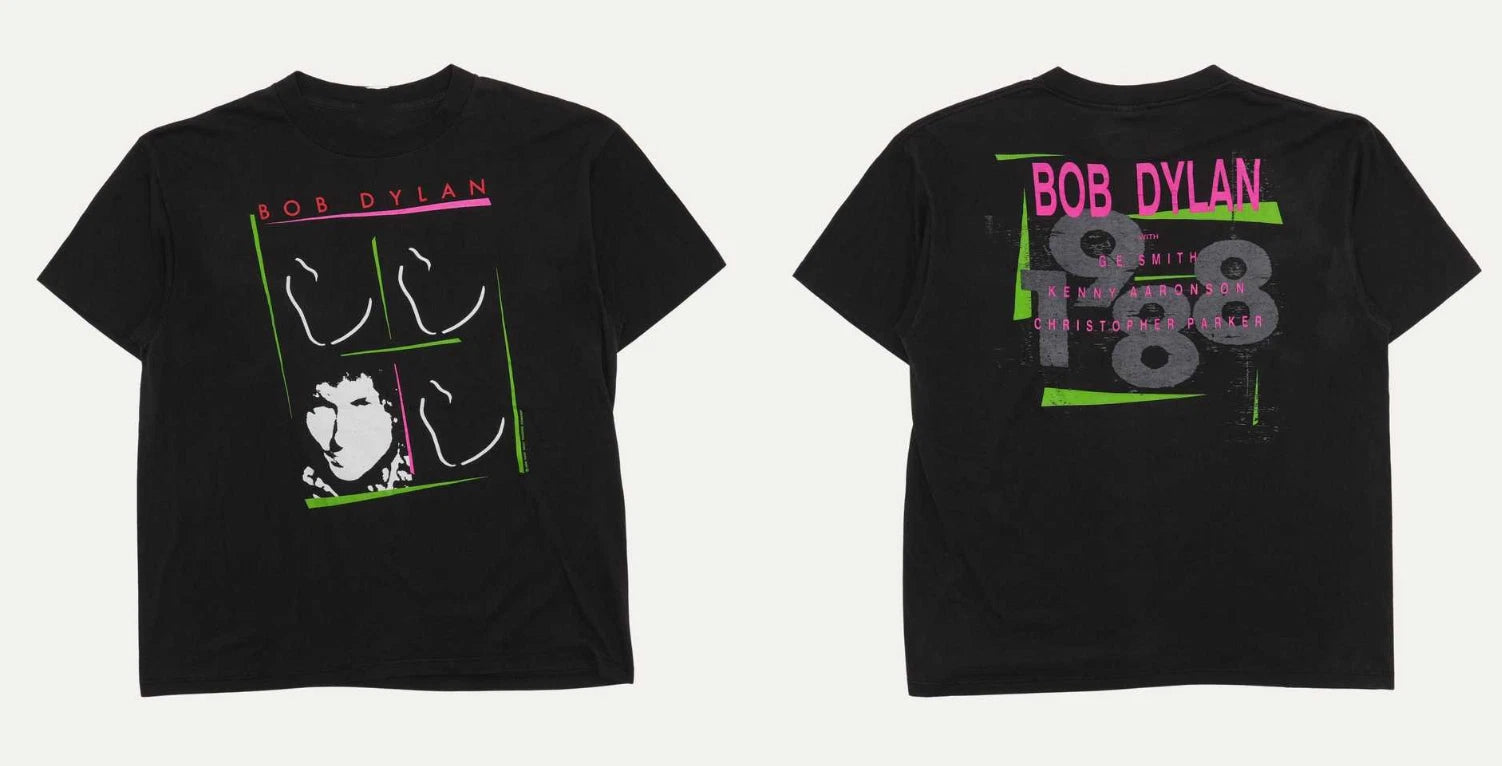 Vintage Bob Dylan 1988 Tour T-Shirt Tee Concert Music Band Graphic Shirt S-5XL