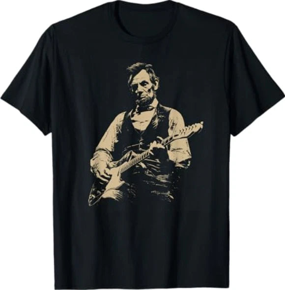 Abraham Lincoln Abe Lincoln Playing Guitar Retro Vintage T-Shirt