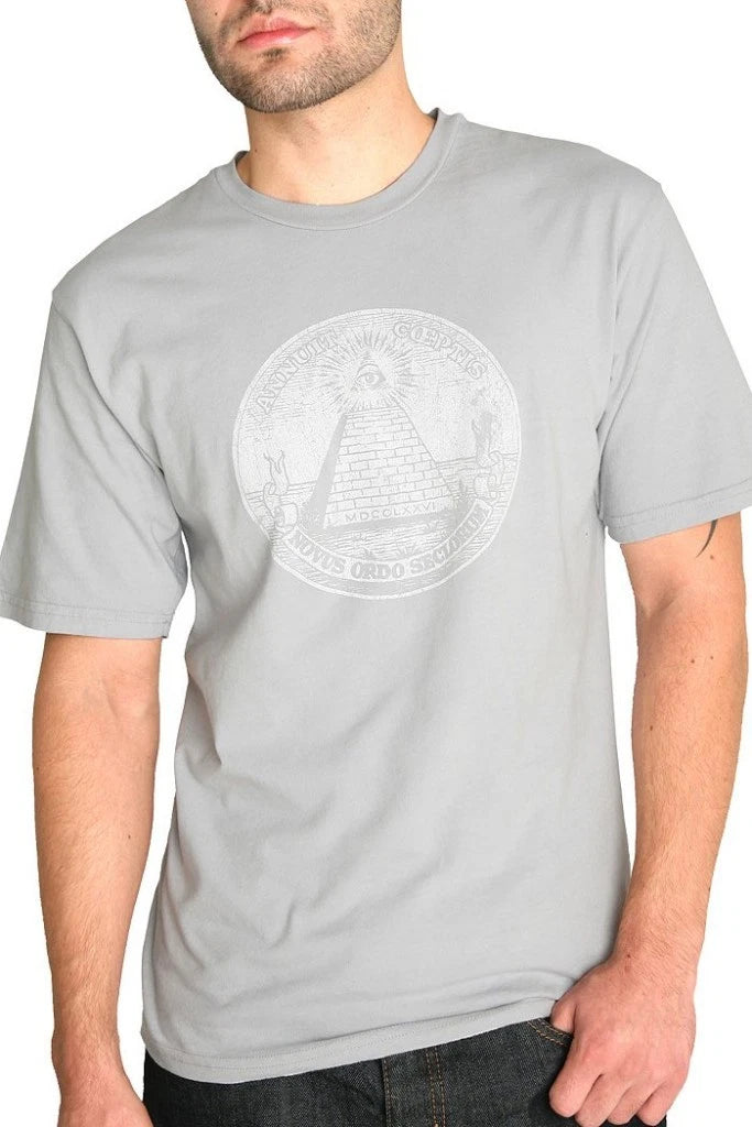 XL Premium Worn Free John Lennon Annuit Coeptis Pyramid Eye Beatles Rare T-Shirt