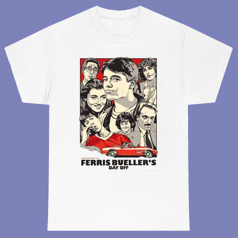 Ferris Bueller's Day Off Comedy Movie Men's White Size S-3XL