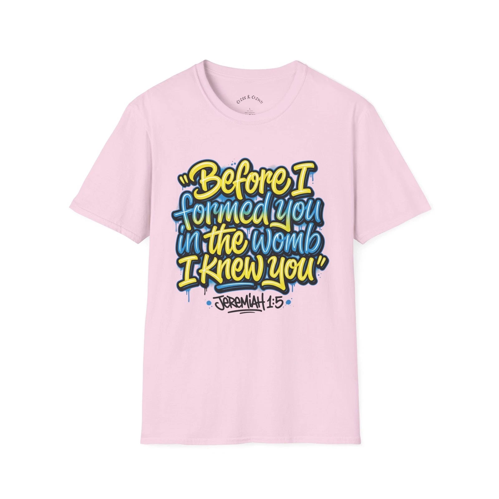 "Before I Formed You in the Womb I Knew You" " Unisex Gildan 64000 soft style"