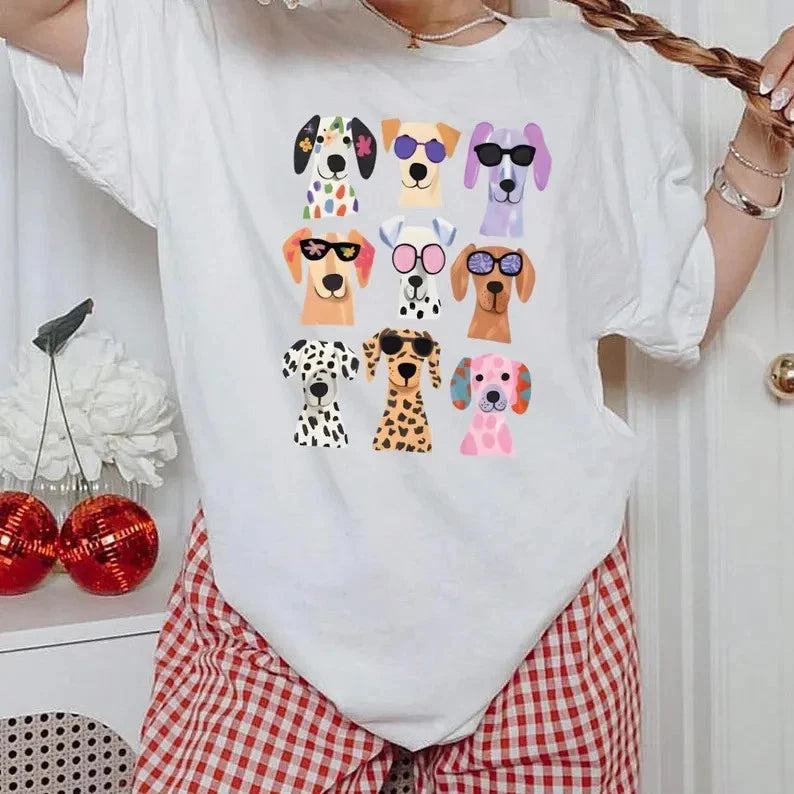 Cute Dog Shirt, Colorful Puppy Graphic Tee, Dog Lover T-Shirt