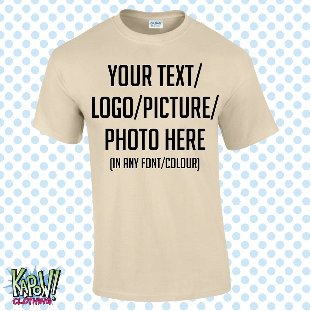 Custom Personalised Men's Printed T-SHIRT Name Funny Work Stag -Your text/logo 5