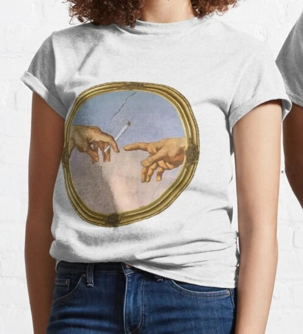 Creation Of Adam Cigar T shirt - Weed - Funny Weed T shirt - %100 Premium Cotton