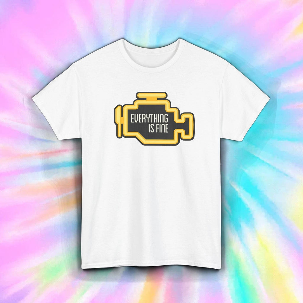 Funny Everything Is Fine Check Engine Light Mechanic T Shirt Car Humor S-5XL