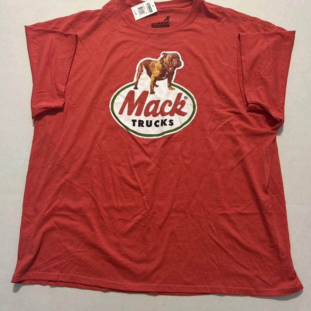 Mack Truck Bulldog Graphic T-shirt, Red, Mens Size 3XL