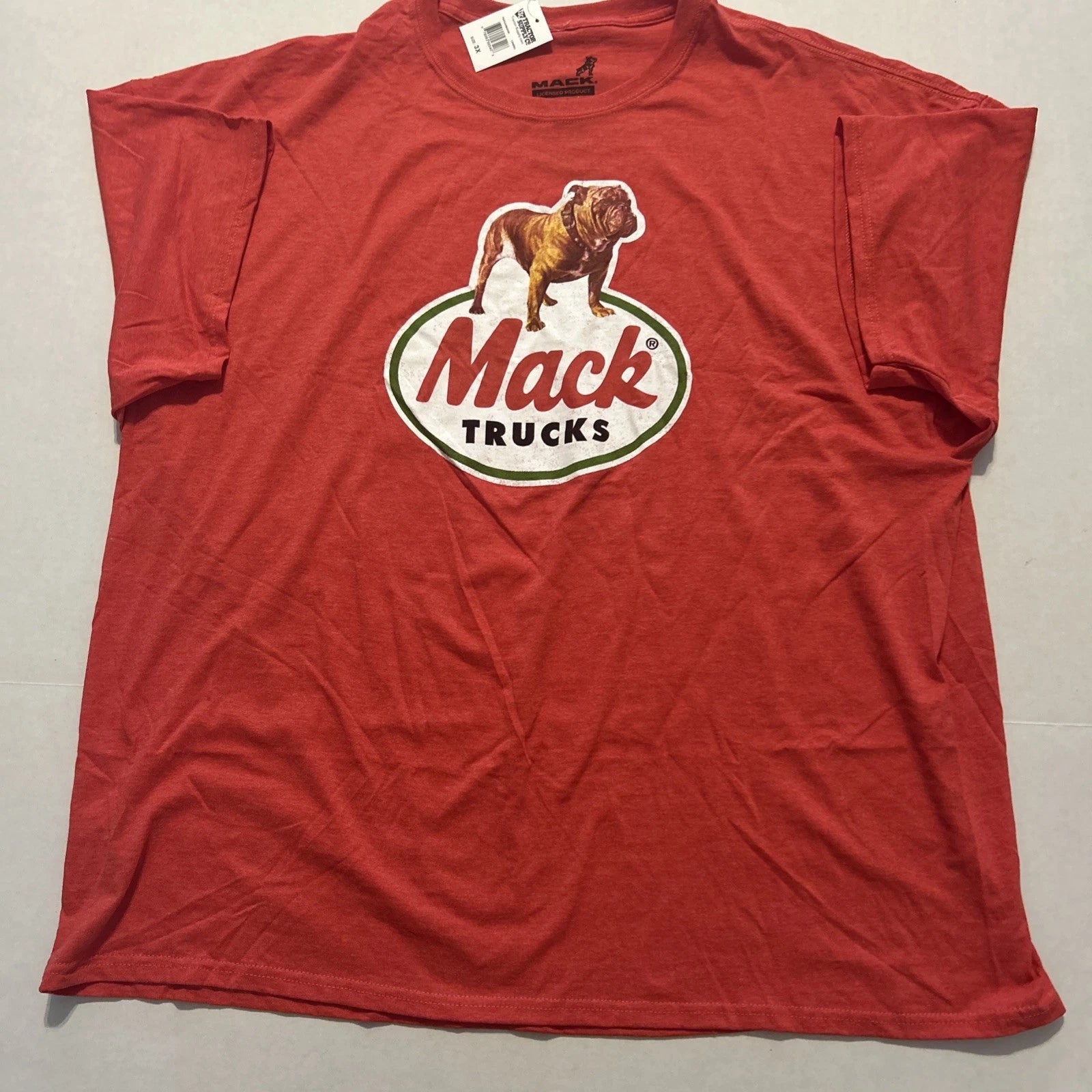 Mack Truck Bulldog Graphic T-shirt, Red, Mens Size 3XL
