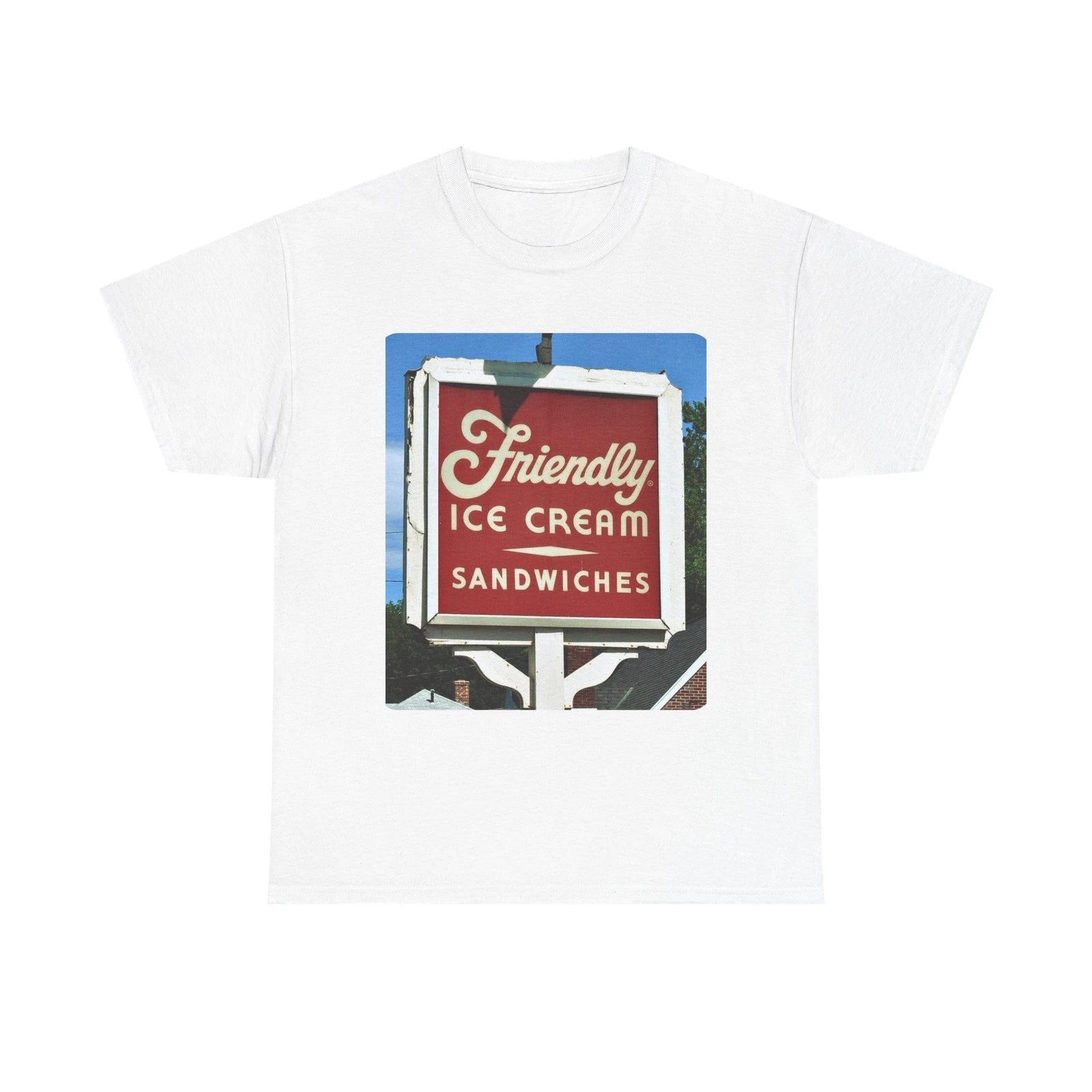 Friendly's Ice Cream Tshirt Vintage Logo New England Retro Unisex Heavy Cotton 9