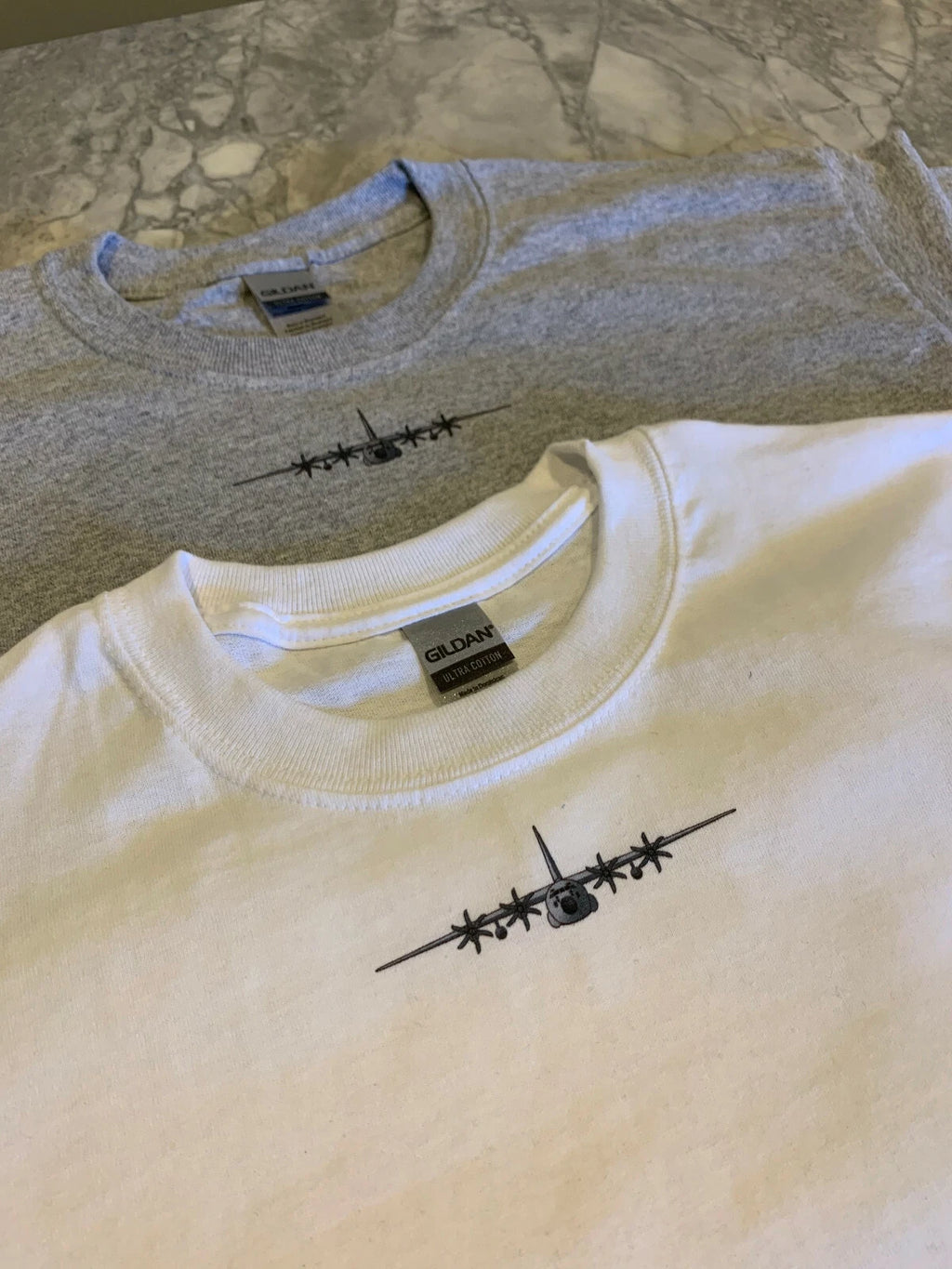 C-130 Hercules Neckline Tees - Premium Plane Art T-Shirt