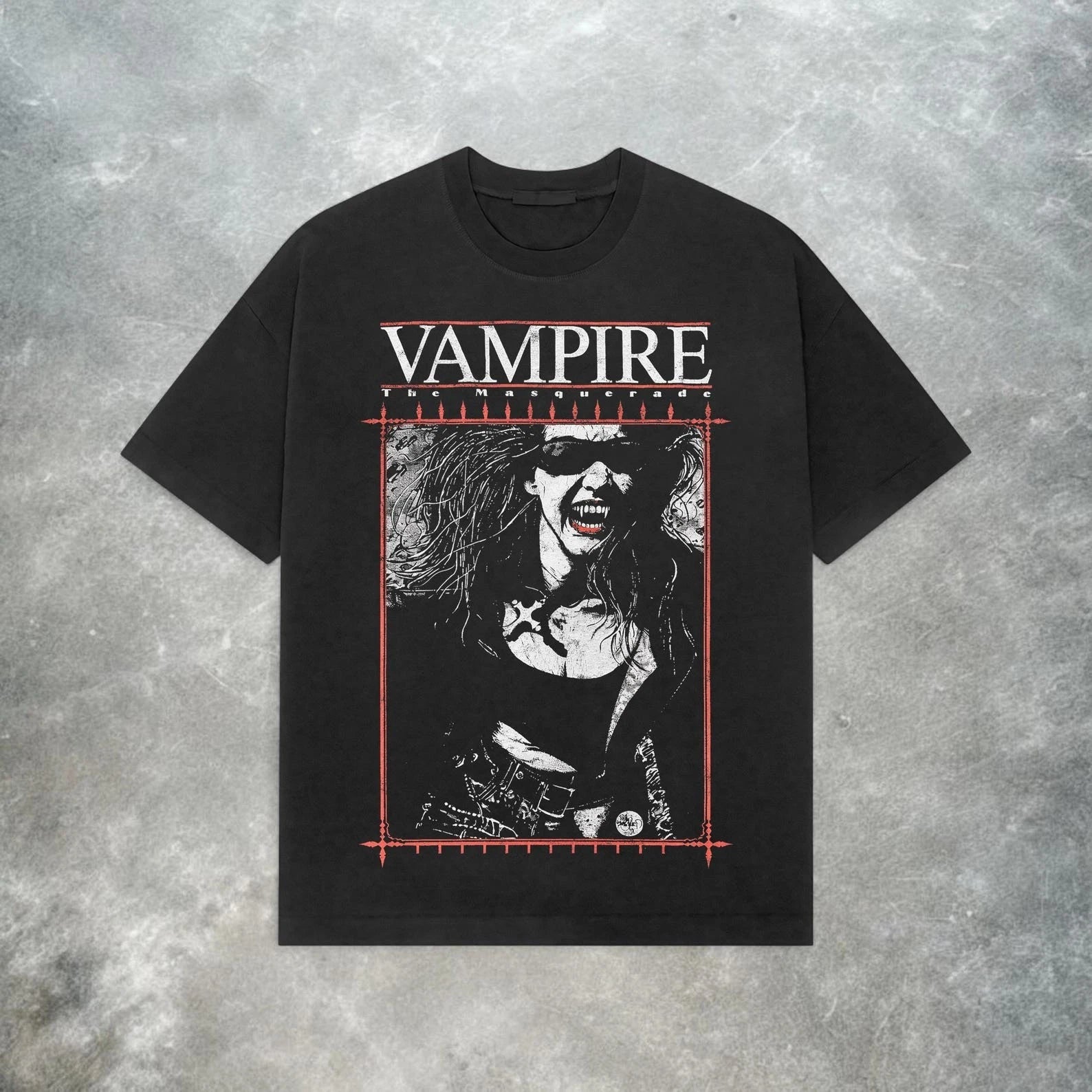 Vintage Vampire The Masquerade T-Shirt – Retro Y2K Grunge Graphic Tee, Gothic