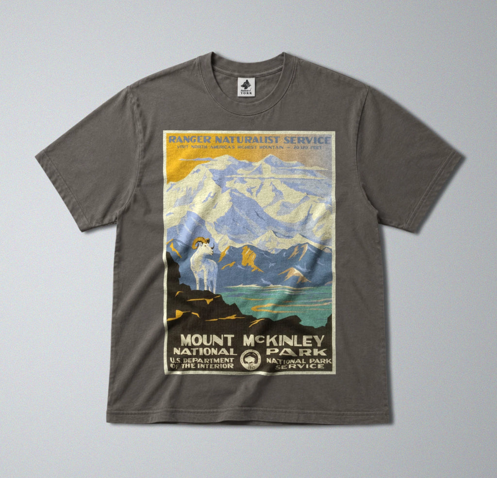 100% Cotton Tee - Regular Fit - Unisex - Denali National Park - Mt McKinley
