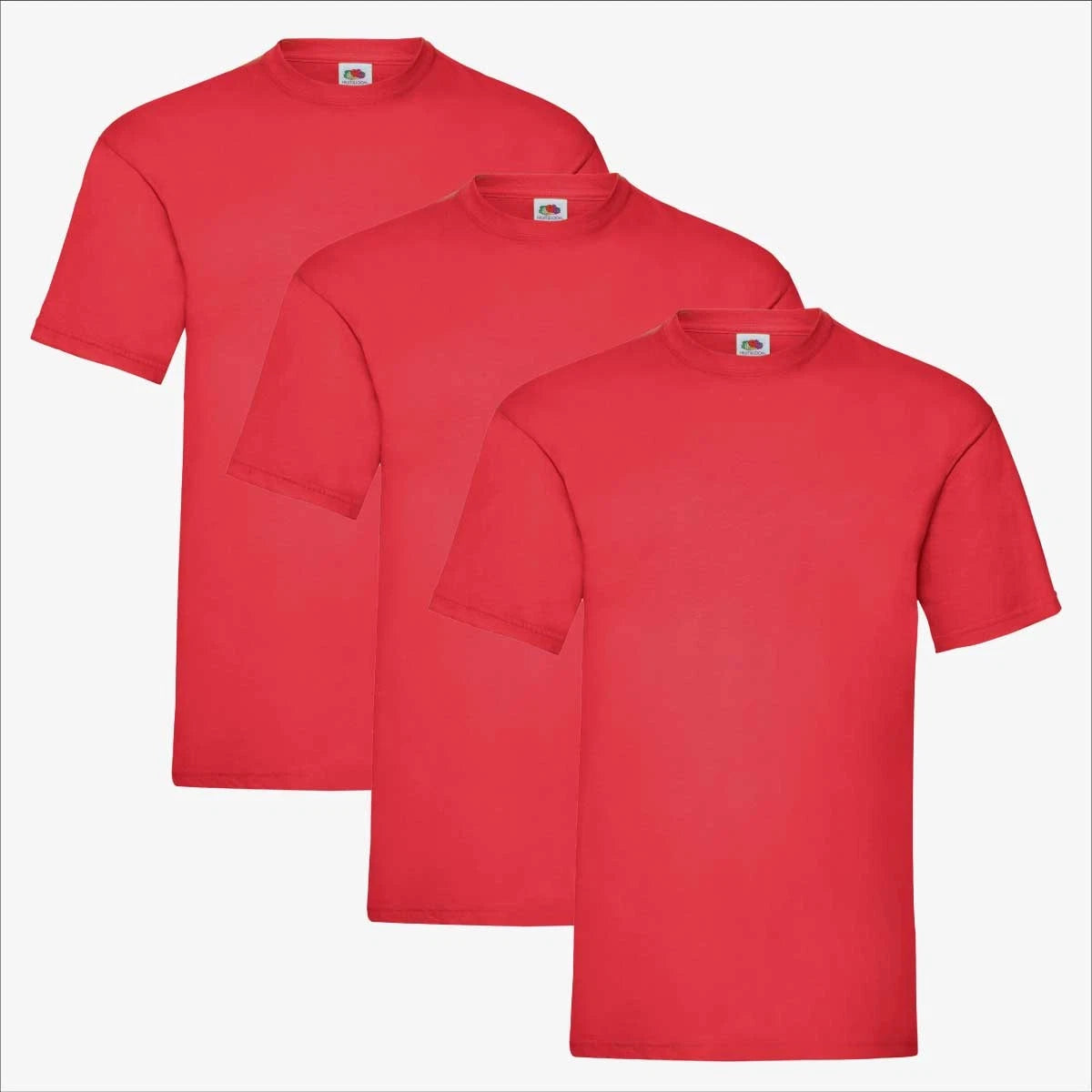 Fruit of the Loom Valueweight T-Shirt 3 Pack | Mens Single Colour Bright Plain