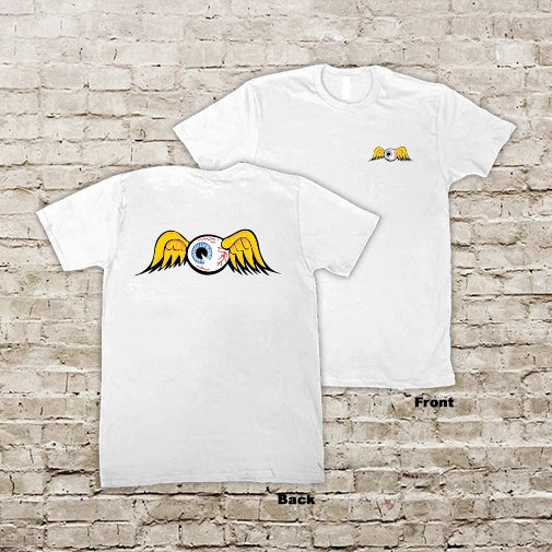 FLYING EYEBALL AUTO RACING DRAG RACE HOT RAT ROD BLACK OR WHITE T-SHIRT